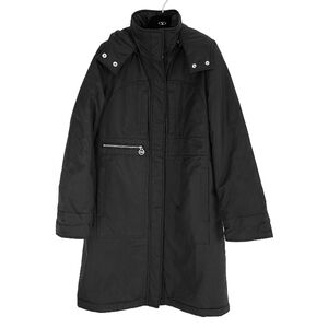 MICHAEL Kors Black Hooded Lightweight puffer Trench Coat Size SP